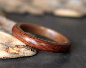 Santos Rosewood Lined with Gum Wood Handmade Bentwood ring