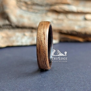 Walnut Lined With Wenge Handmade Bentwood ring
