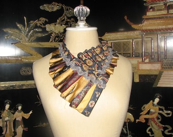 Necktie Necklace - Silk Ascot - Women's Ascot -OOAK necklace