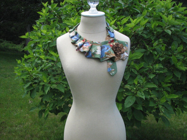 NEW - Necktie Ascot - Ladies Ascot - Ruffled Scarf - Refashioned ...