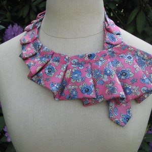 Ruffled Silk Ascot Silk Scarf Edwardian Collar - Etsy