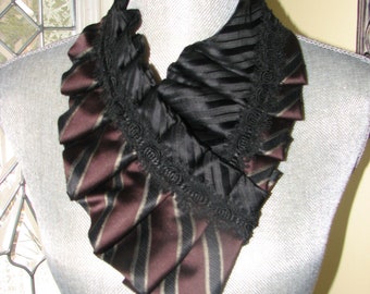 Pleated Silk Ascot Edwardian Style Collar Rufffled Neck | Etsy