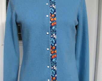 Cashmere Cardigan - Anthropologie inspired - Size M - Hand stitched - Vintage style - Free shipping US