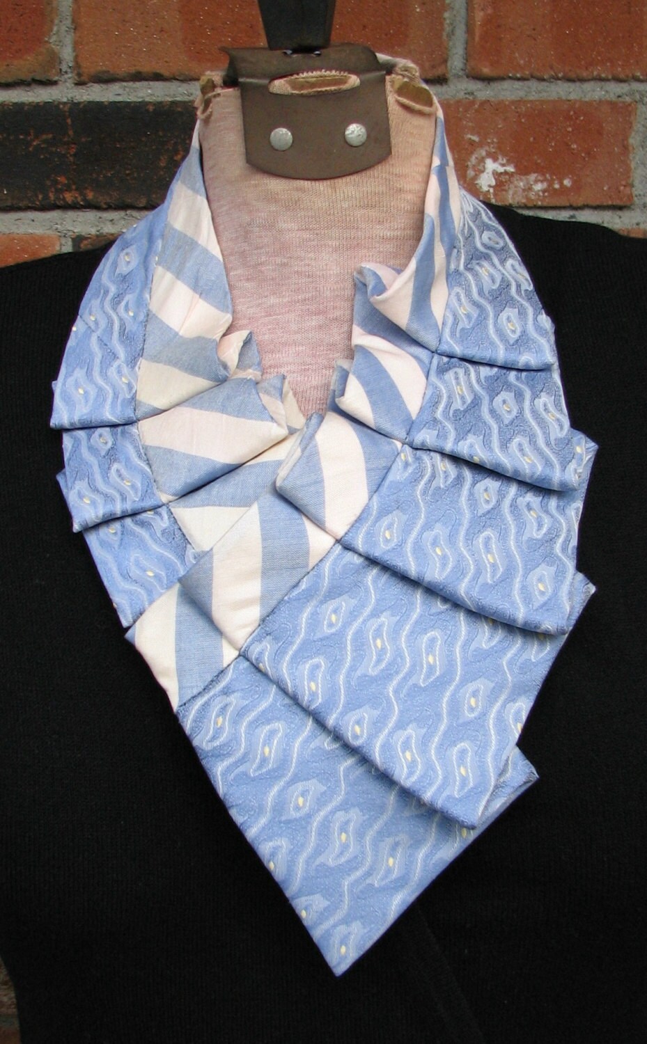 Necktie Necklace Ruffled Necktie Repurposed Necktie OOAK Etsy