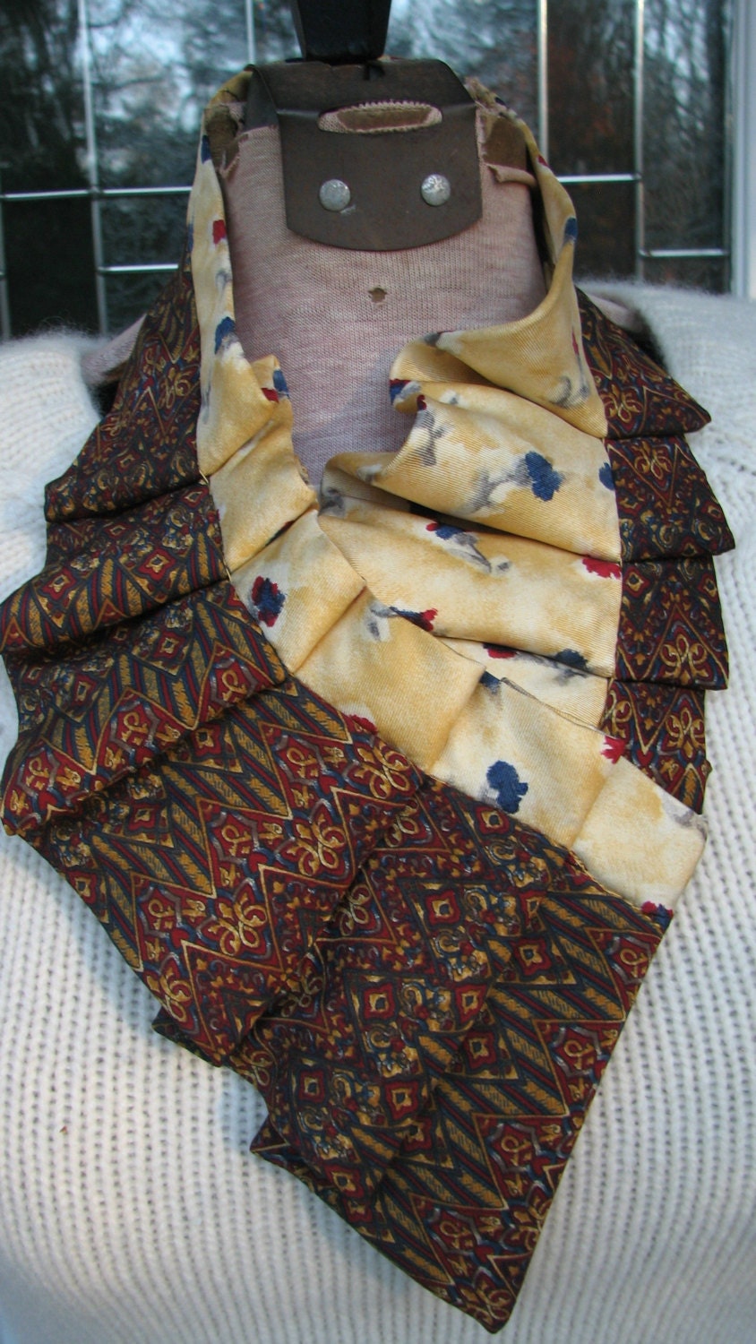 Pleated Silk Ascot Ruffled Neck Scarf Silk Necktie - Etsy