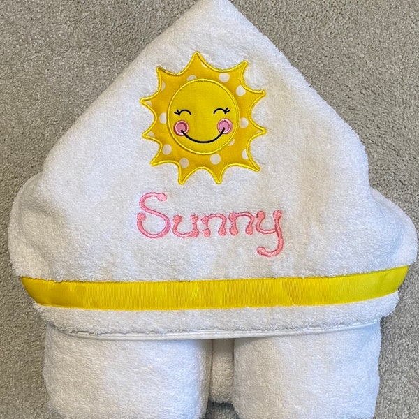 Smiling Sun Kids Hooded Towel with Personalization