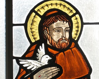 St Francis of Assisi photo card, stained glass card