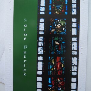 holy St Patrick, St. Patrick stained glass photo card, happy st patrick's day card, Miami St Patrick card image 2