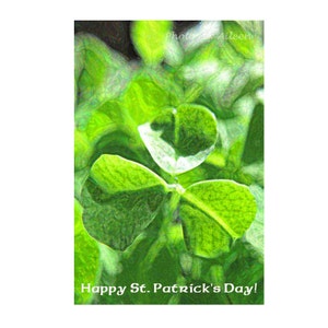 Carte de bonne Saint-Patrick, carte irlandaise, carte verte de trèfle, carte de Trinité, photo irlandais, carte photo Saint-Patrick
