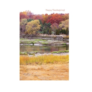Thanksgiving wenskaart gebladerte Hingham (Massachusetts) New England herfst herfst blad piepende November foto kaart marsh dankbaarheid verlaat