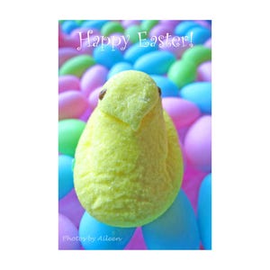 cartão de espreitadelas, cartão de espreitadelas de Páscoa, cartão de feliz Páscoa, cartão de pintinhos de Páscoa, cartão de doces de Páscoa