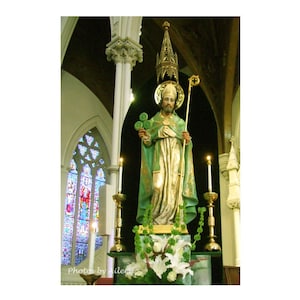 St Patrick statue card, holy St. Patrick card, religious St. Patrick card, St Patrick's Day card, Irish card, church card