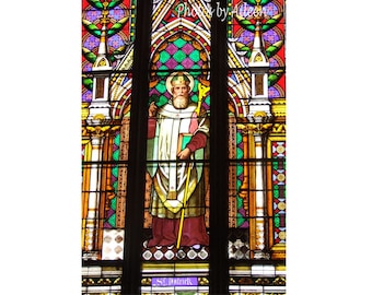 St. Patrick's Day-kaart met gebrandschilderd glas: Kathedraal van het Heilige Kruis
