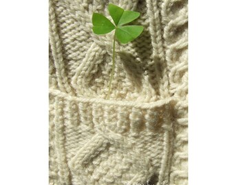 Irish Knit Sweater Shamrock Card: St. Patrick's Day