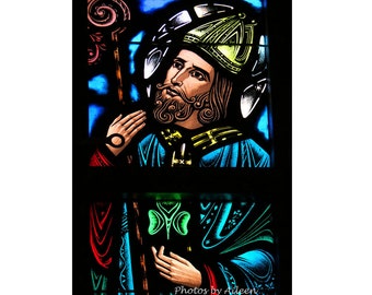 Stained Glass St. Patrick Card: Miami Church Art