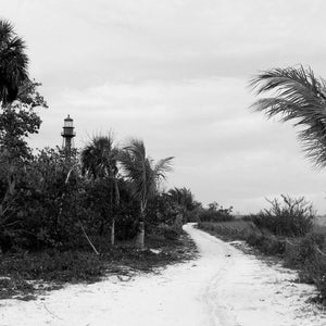 Sanibel Leuchtturm schwarz weiß Karte