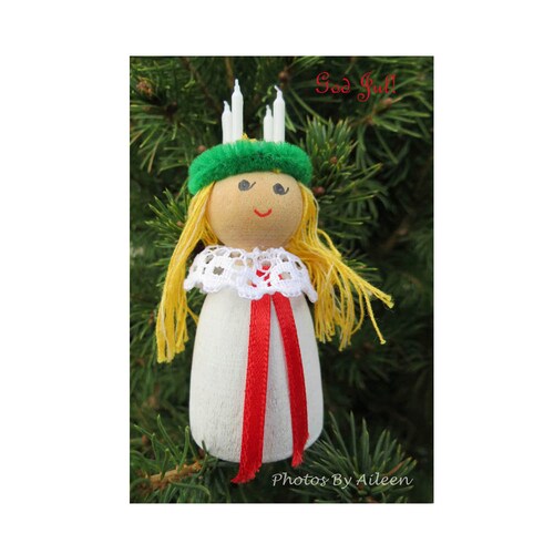 Happy St Lucia Day/God Jul Swedish Christmas card