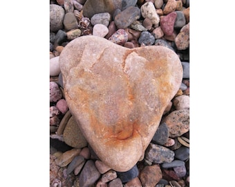 Heart Rock Photo Card: Coastal Scituate MA, Valentine's Day, Wedding