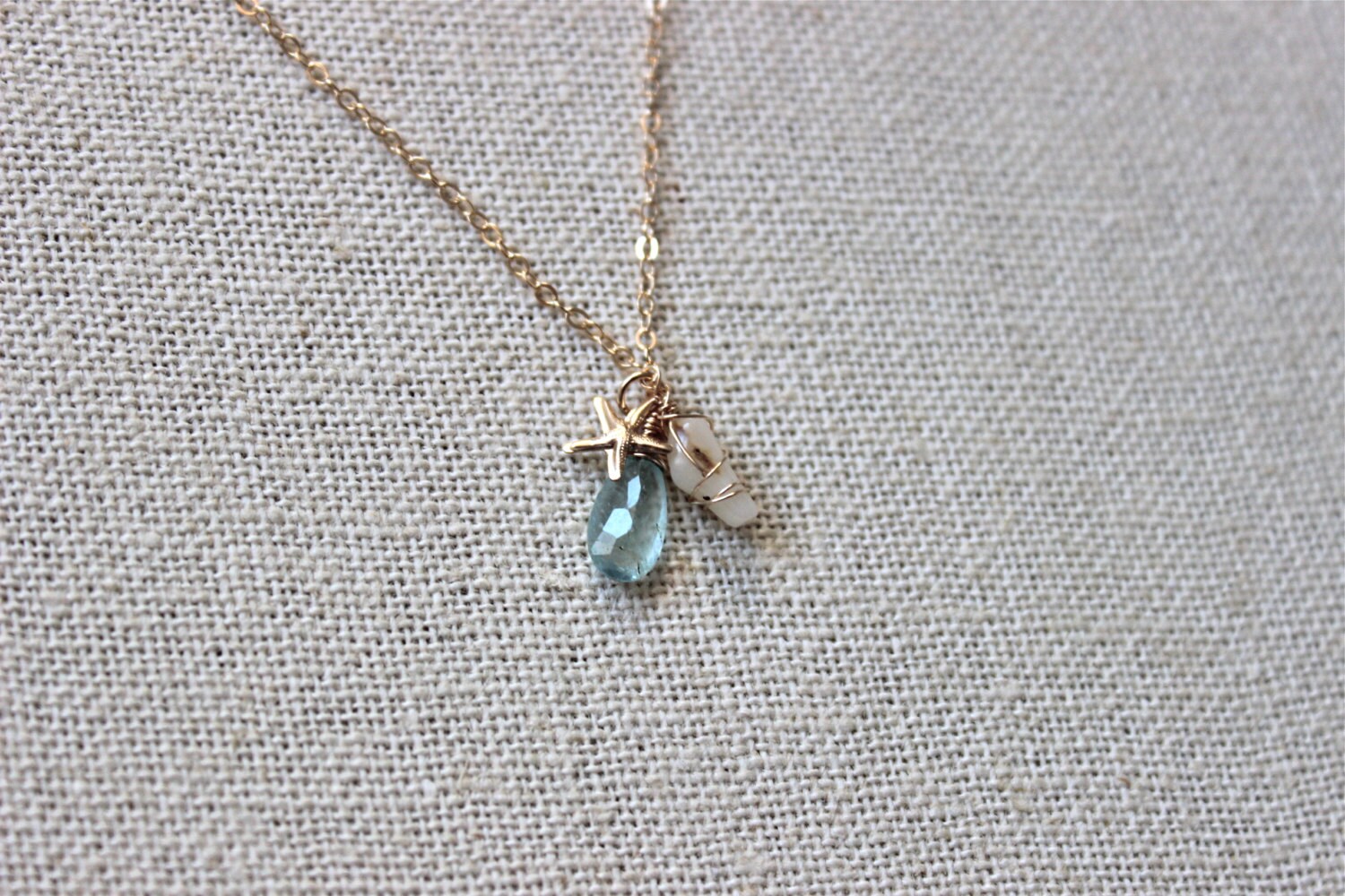 HAPUNA 14k Gold Fill Charm Necklace, Dainty Gold Necklace, Beach Gold