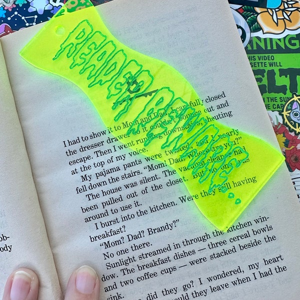 Reader Beware Neon Acrylic Goosebumps Inspired Bookmark