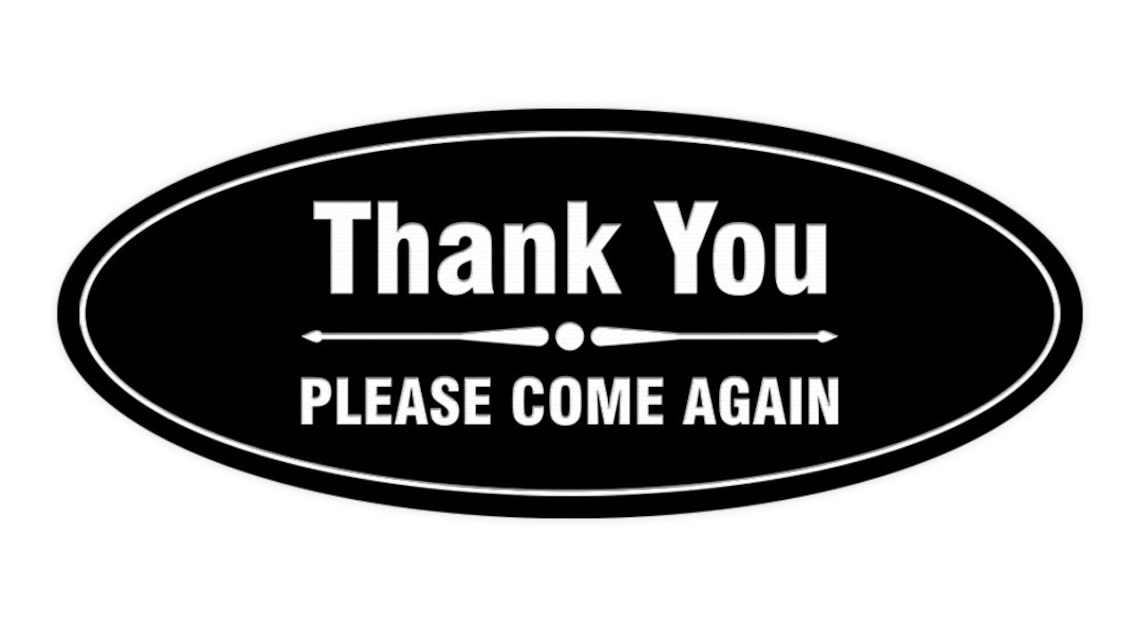 Oval thank you please come again with bar Sign | Etsy