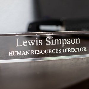Clear Acrylic Desk Name Plate