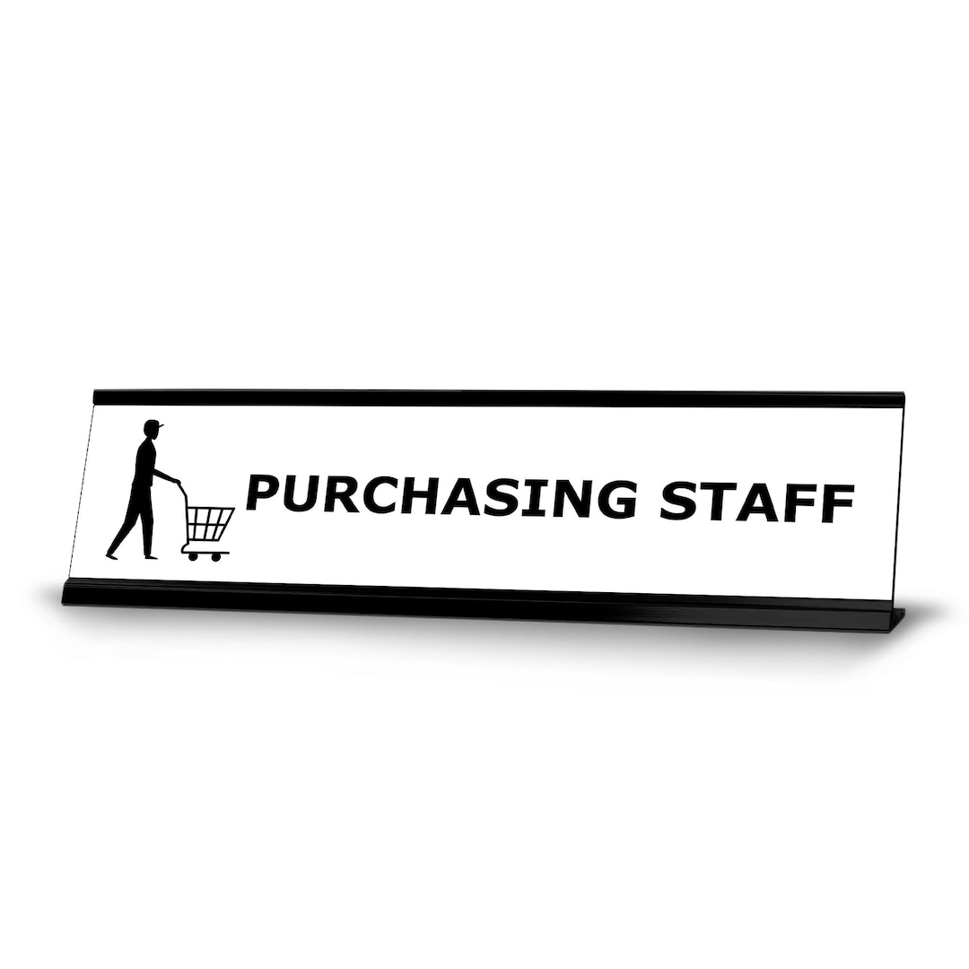 Purchasing Staff, Black Frame Desk Sign 2 X 8 - Etsy