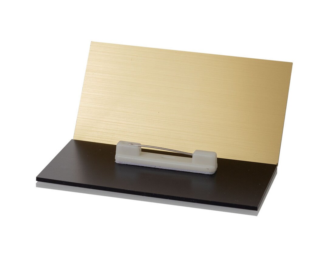 1 X 3 Name Tag / Badge Blanks With Pin 10 Pack brushed Gold Etsy