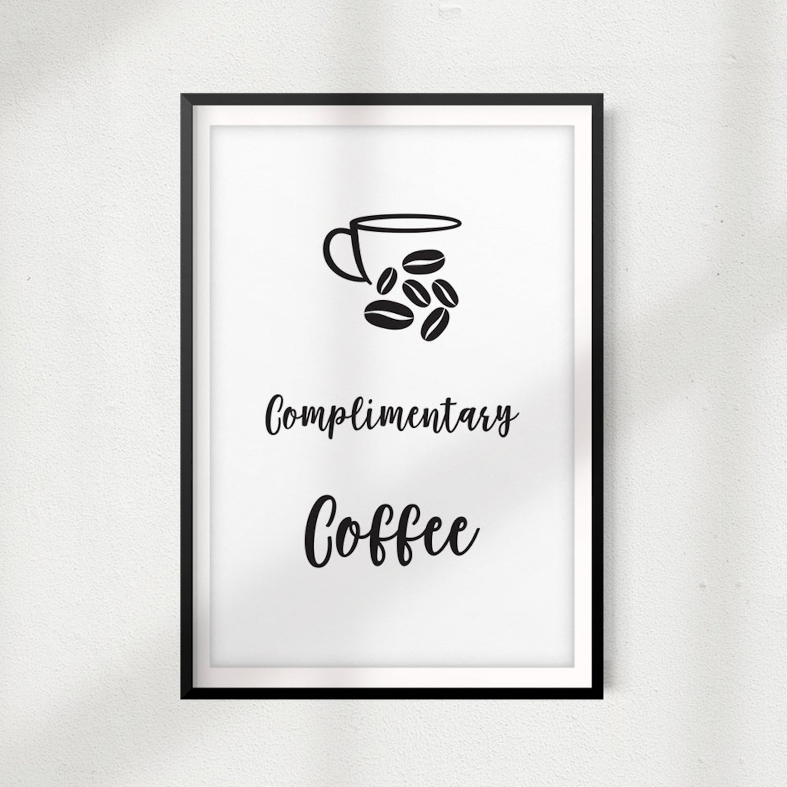 Complimentary Coffee UNFRAMED Print Home Décor Coffee Wall Etsy