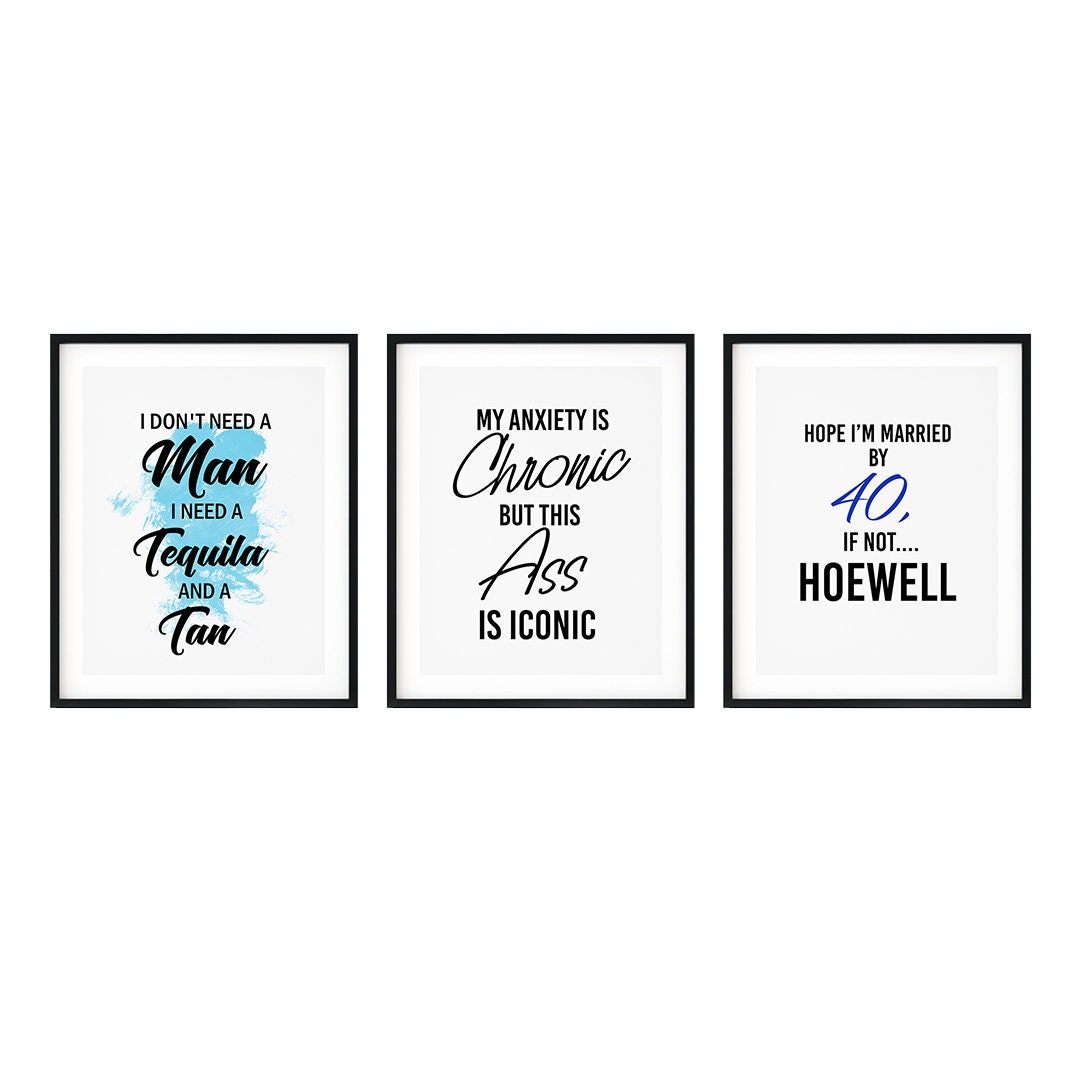 Rude Novelty Wall Art UNFRAMED Print 3 Pack Etsy
