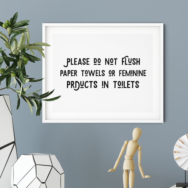 Heritage Plus Please Do Not Flush Feminine Products. Thank You Wall Or Door Sign | Restrooms