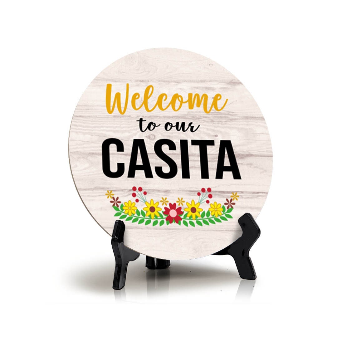 Signs Bylita Circle to Our Casita Wood Color, Entrance Decor