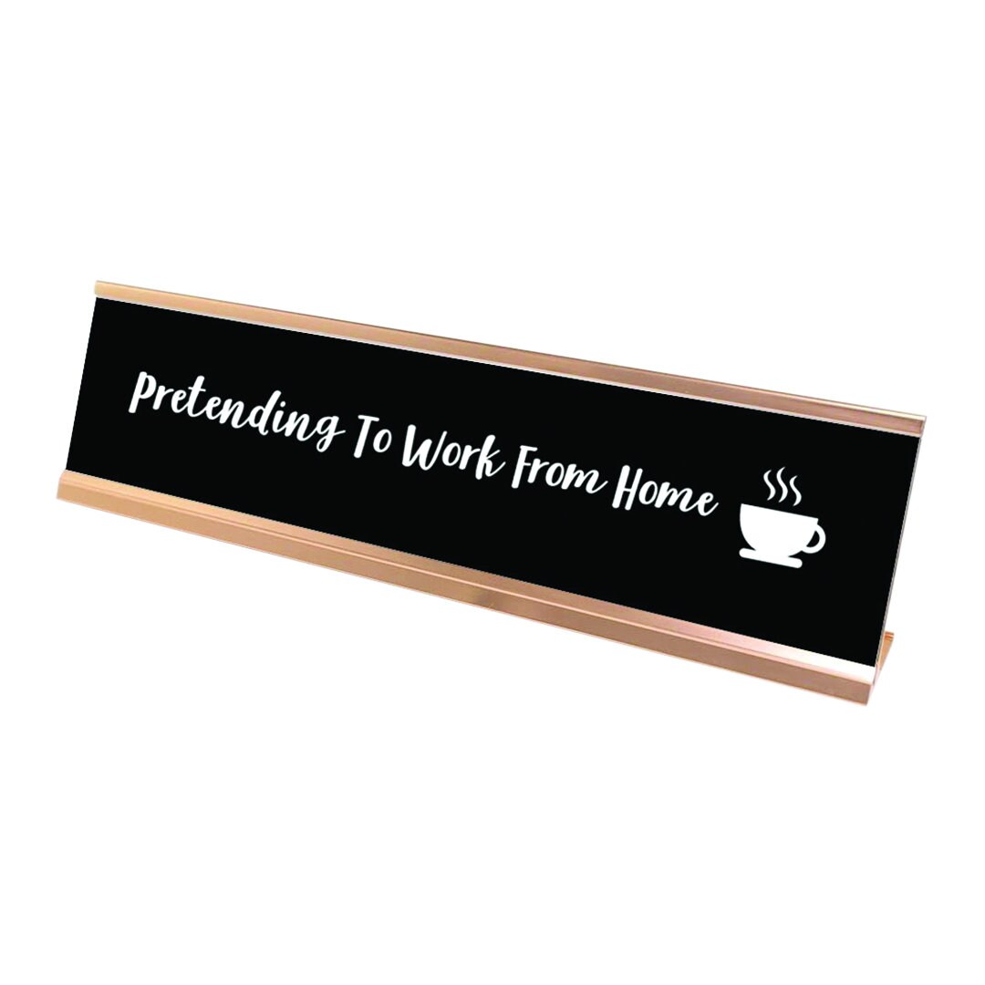 Pretending to Work From Home Desk Sign Novelty Nameplate 2 X Etsy UK