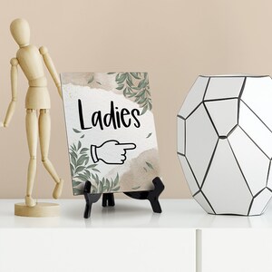 Ladies hand Pointing Right Table Sign With Green Leaves Design 6 X 8 - Etsy
