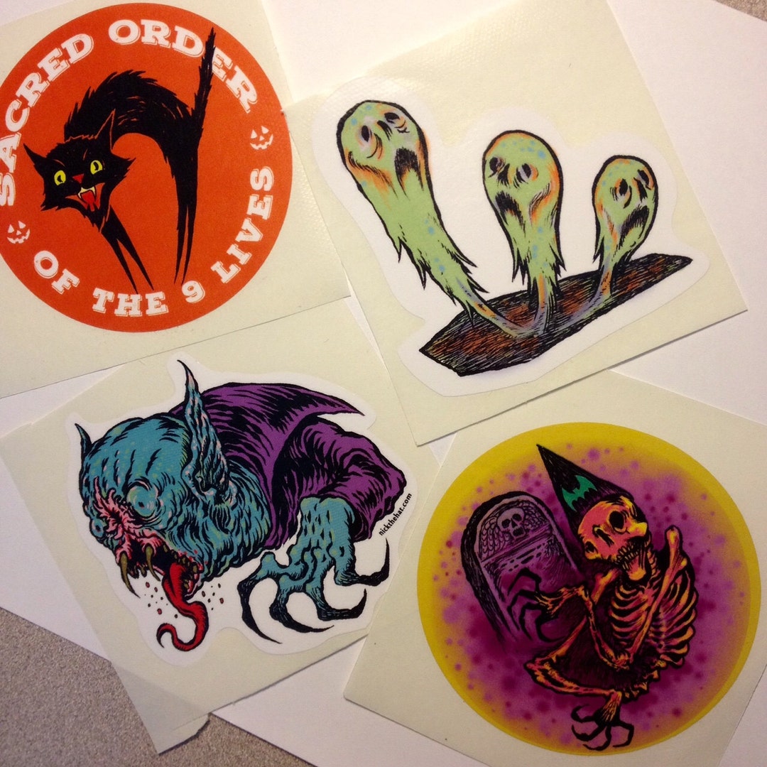 Nick the Hat's Haunters of Halloween Sticker Pack - Etsy
