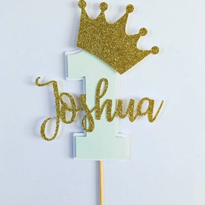 Custom, Personalised Cake Topper, One cake Topper, Crown Cale Topper, First Birthday Cake Topper, Personalized Cake Topper, Prince Cake 1st