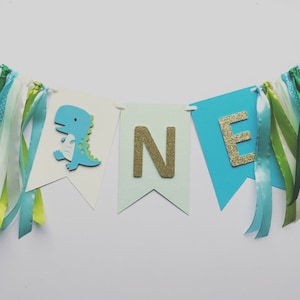 Highchair Banner, One Banner, One Bunting, Dinosaur Bunting, Dinosaur Birthday Party