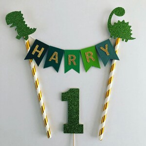 Dinosaur Cake Topper, dinosaur party, custom, Personalised, Personalized, Any name & age cake topper. Glitter Cake topper. Dinosaur birthday image 6
