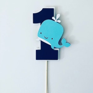 1st Birthday Cake Topper, Whale cake Topper, First Birthday Topper, Boy’s 1st Birthday Cake Topper