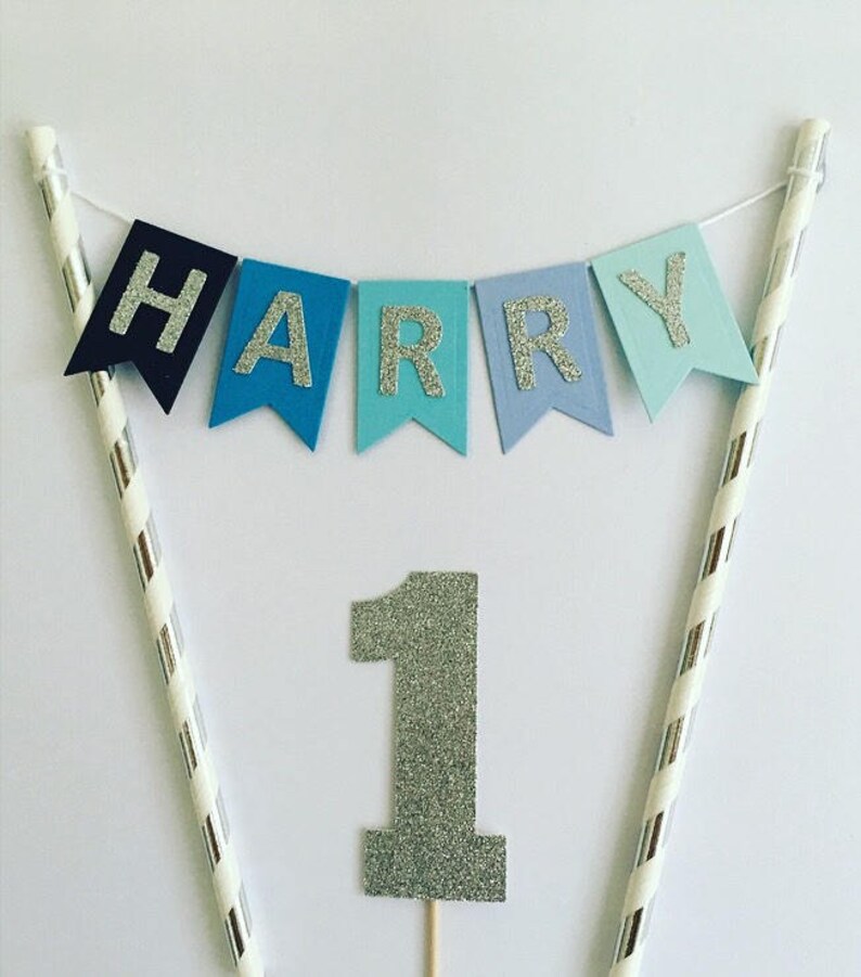 Personalized Boys Cake Topper Boys Cake Bunting Custom Cake Etsy UK