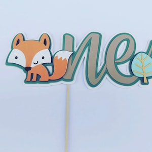 Cake Topper, Woodland Cake Topper, One Cake Topper, Fox Cake Topper, First Birthday Cale Topper, One Today, Birthday decor