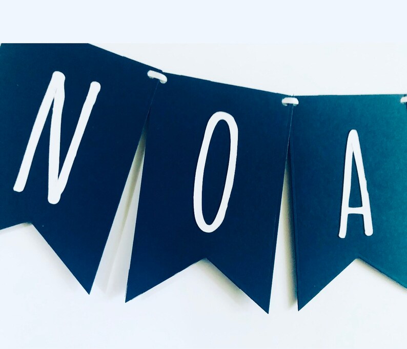 Navy and White Banner Custom Bunting Personalized Etsy