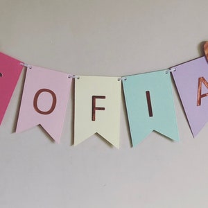 Pastel,Rose Gold custom bunting. Custom, Personalised,Personalized Banner. Rainbow Bunting, Rainbow Banner, Rose Gold Banner