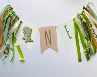 Highchair Banner, One Banner, One Bunting, Dinosaur Bunting, Dinosaur Birthday Party