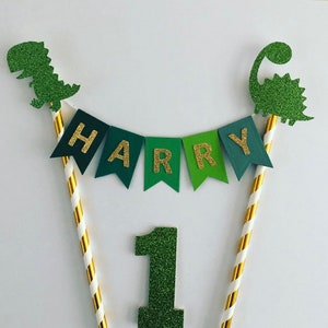 Dinosaur Cake Topper, dinosaur party, custom, Personalised, Personalized, Any name & age cake topper. Glitter Cake topper. Dinosaur birthday image 9