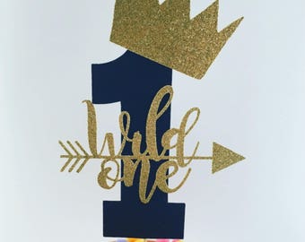 Wild One Cake Topper Wild One Birthday Party Decorations 1st Birthday Cake Topper First Birthday Cake Topper Gold Glitter Cake Topper