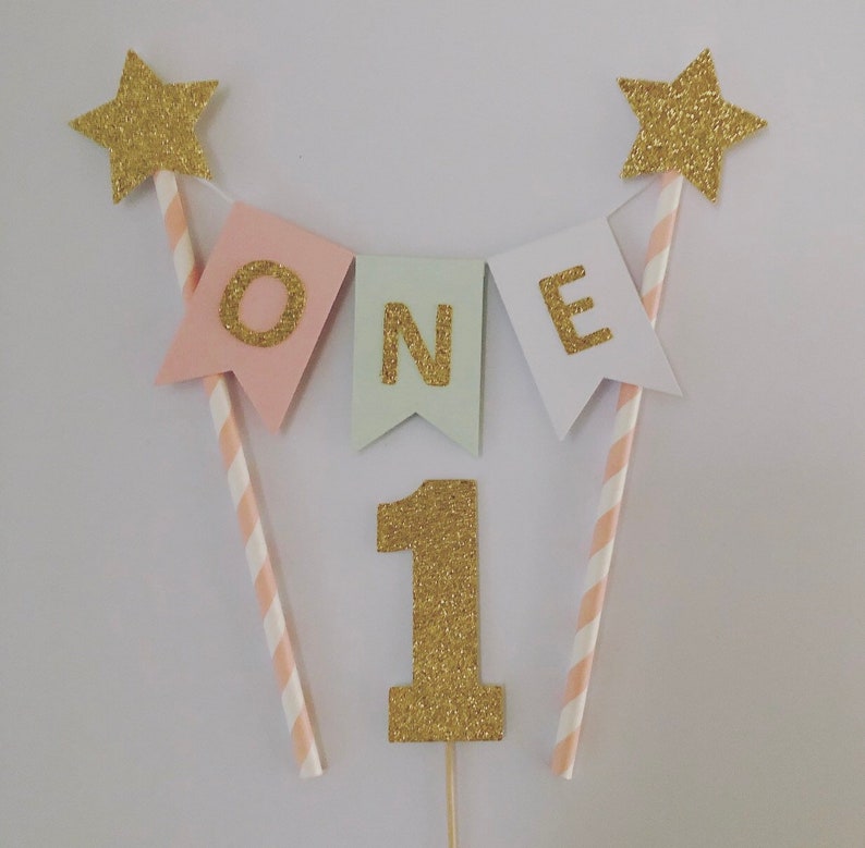 One Cake Topper Smash Cake Topper 1st Birthday Cake Topper Glitter Cake ...