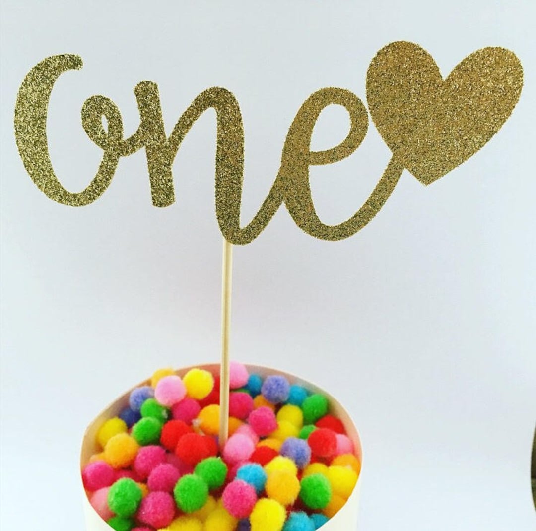 Ready to Ship First Birthday Cake Topper Gold Glitter 1st Birthday ...