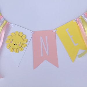 One Highchair Banner, You are my sunshine banner, First Birthday Banner, One Banner, Highchair Bunting