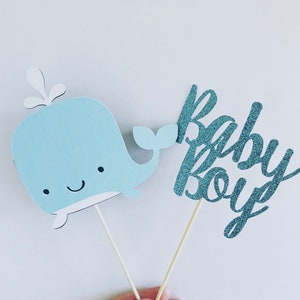 Whale Cake Topper, Whale Baby Shower, Baby Shower Cake Topper, Whale Theme